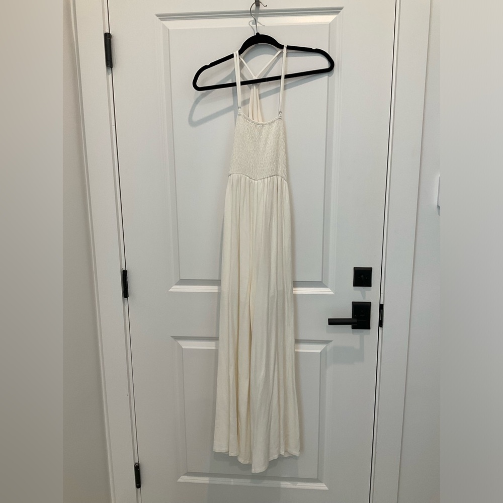 Ivory Halter Maxi Jumpsuit